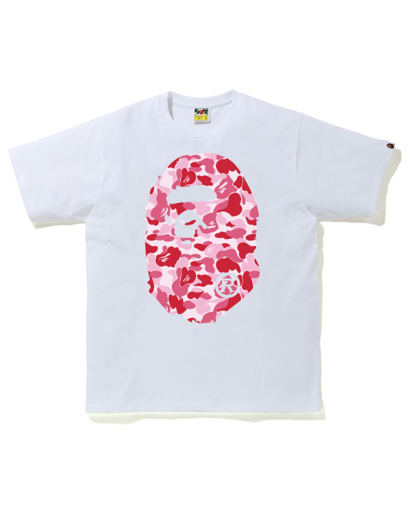 T Shirts Bape ABC Camo Big Ape Head Homme Rose | EWKIX7634