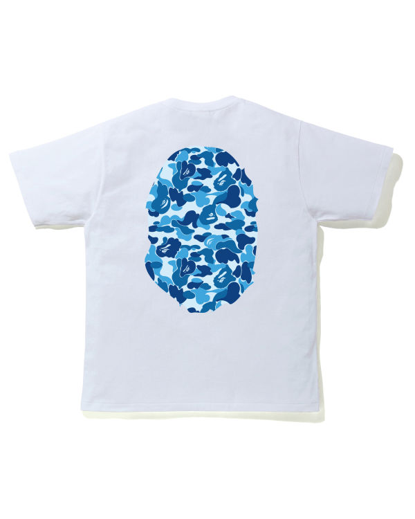 T Shirts Bape ABC Camo Big Ape Head Homme Bleu | KMETX9870