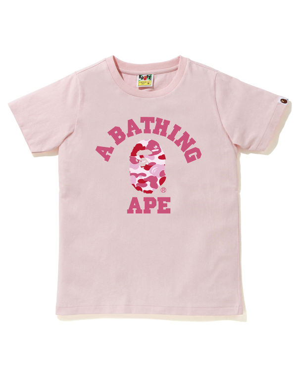 T Shirts Bape ABC Camo College Femme Rose | OCQVA3821