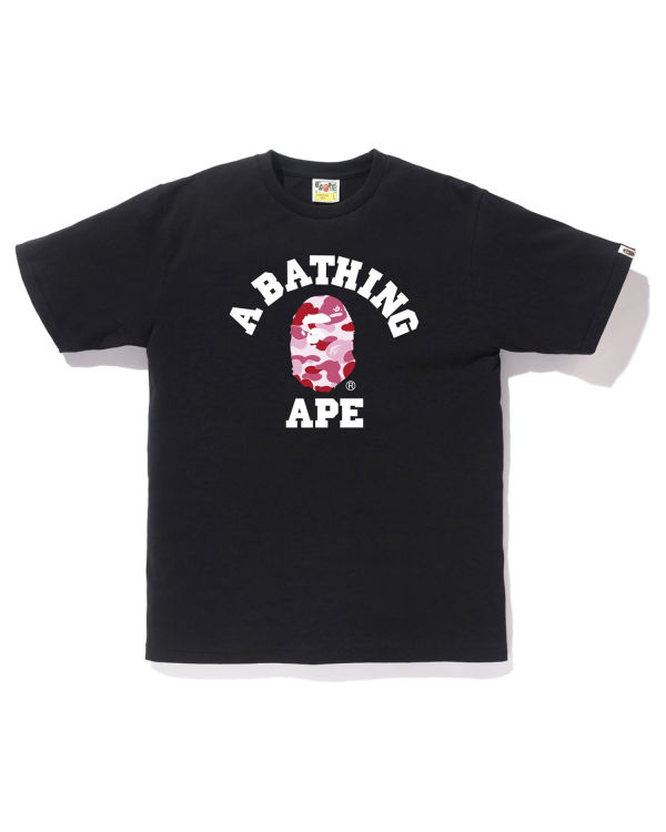 T Shirts Bape ABC Camo College Homme Noir | YWNSJ8439