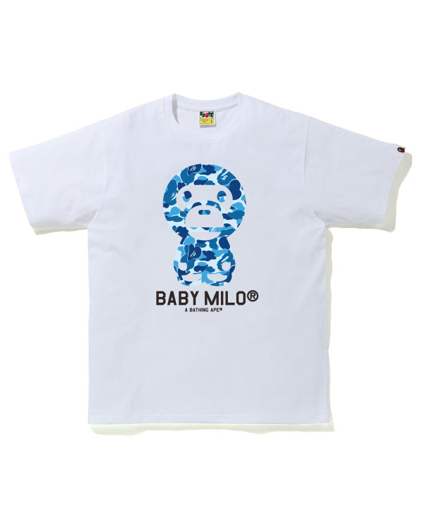 T Shirts Bape ABC Camo Milo Homme Bleu | BVEHO7169