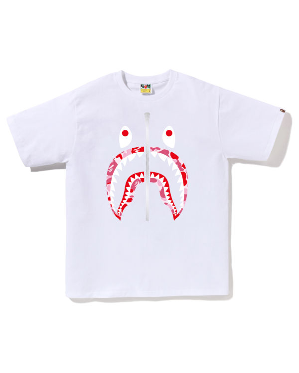 T Shirts Bape ABC Camo Shark Homme Blanche | IFMAL0974