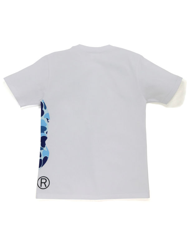 T Shirts Bape ABC Camo Side Big Ape Head Femme Blanche | HUTQD4512