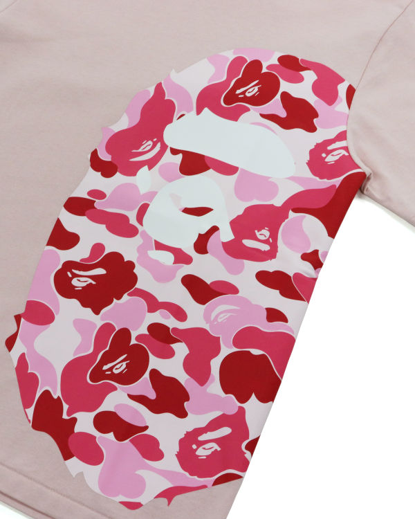 T Shirts Bape ABC Camo Side Big Ape Head Femme Rose | KPLMU4857