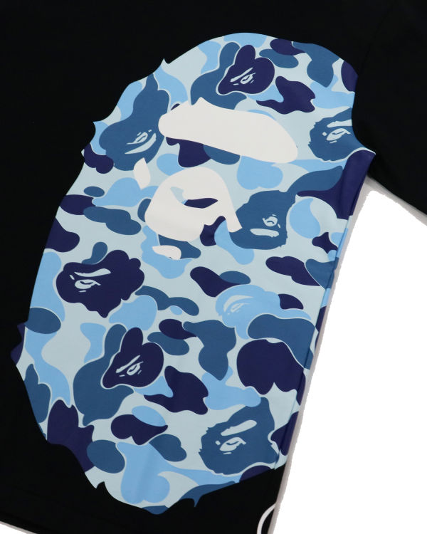 T Shirts Bape ABC Camo Side Big Ape Head Femme Noir | YLOUJ8593