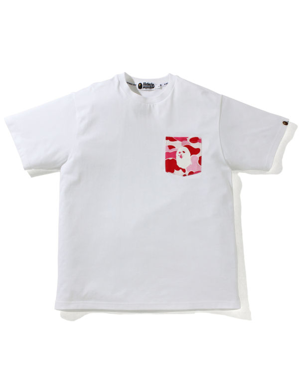 T Shirts Bape ABC Camo pocket Homme Rose | XMWCK6294