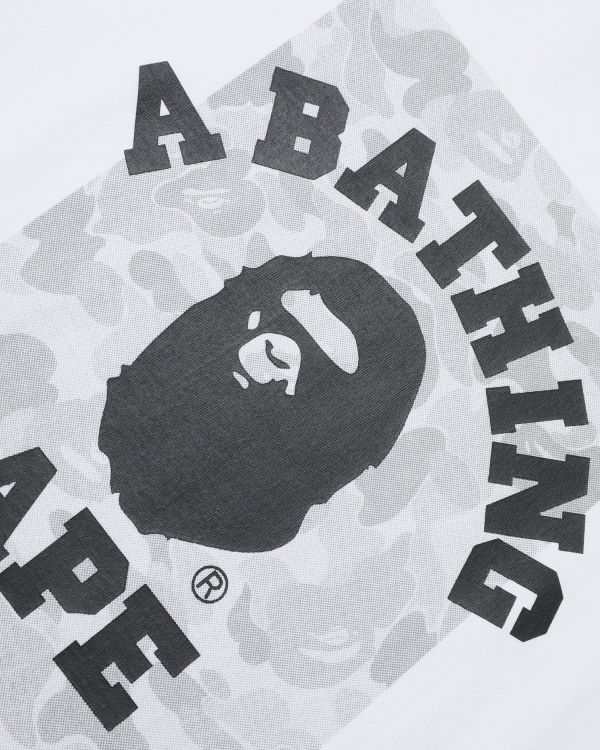 T Shirts Bape ABC Dot Reflective College Homme Blanche | EFBOL3250