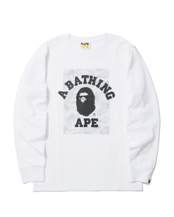 T Shirts Bape ABC Dot Reflective College Homme Blanche | EFBOL3250