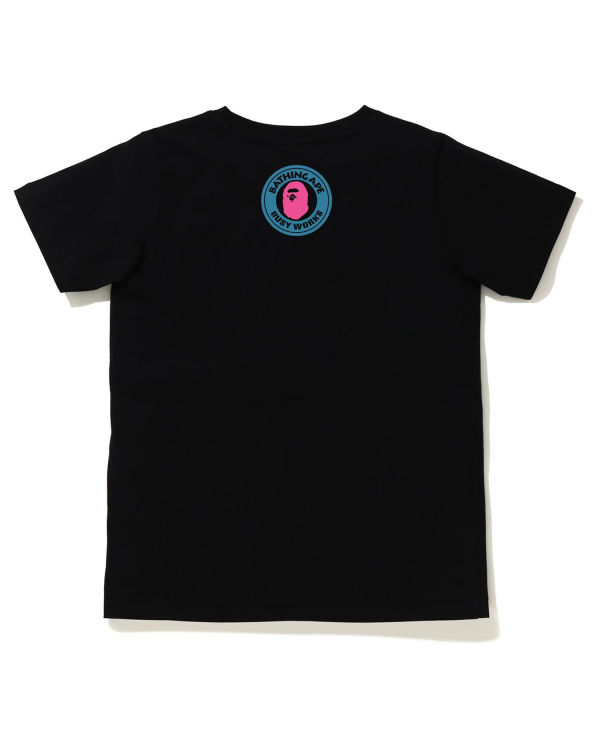 T Shirts Bape A Bathing Ape Letter Femme Noir | AXUCJ8269