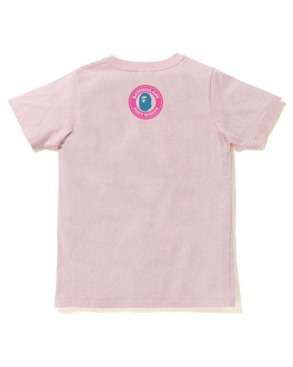 T Shirts Bape A Bathing Ape Letter Femme Rose | ZIPWX7826