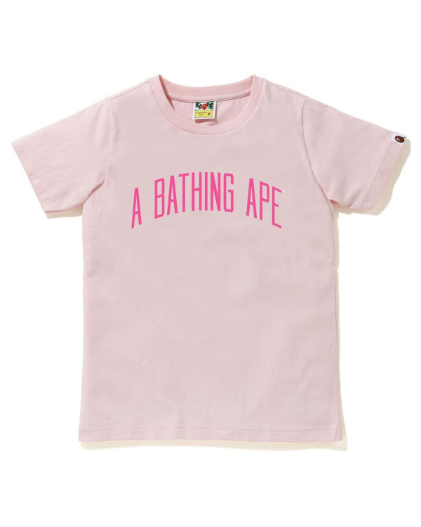 T Shirts Bape A Bathing Ape Letter Femme Rose | ZIPWX7826