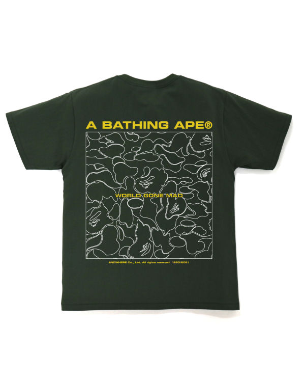 T Shirts Bape A Bathing Ape Line Camo Homme Vert Foncé | LZPDO0876