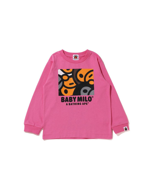 T Shirts Bape All Milo Mix L/S Enfant Rose | AJXYB3107