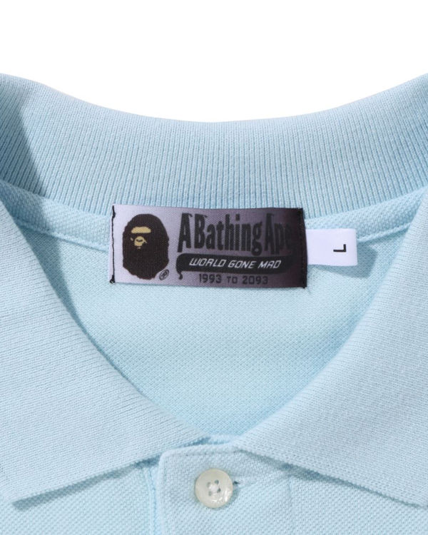 T Shirts Bape Ape Head One Point Gradation Relaxed Fit Polo Homme Bleu | EGPKO0268