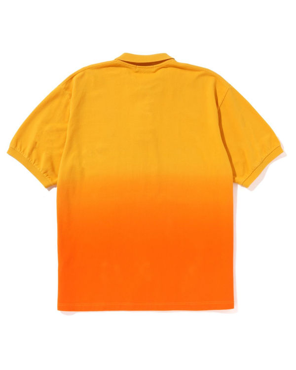 T Shirts Bape Ape Head One Point Gradation Relaxed Fit Polo Homme Orange | WOKLG4610