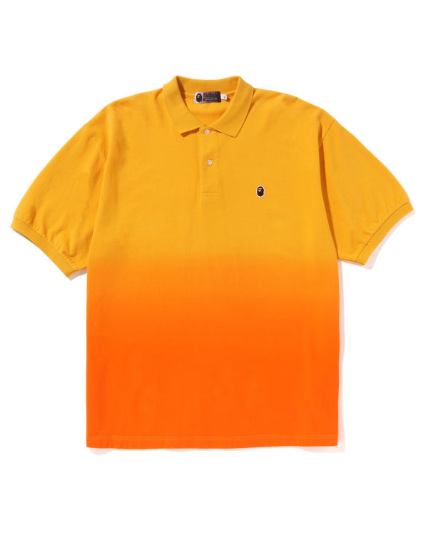 T Shirts Bape Ape Head One Point Gradation Relaxed Fit Polo Homme Orange | WOKLG4610