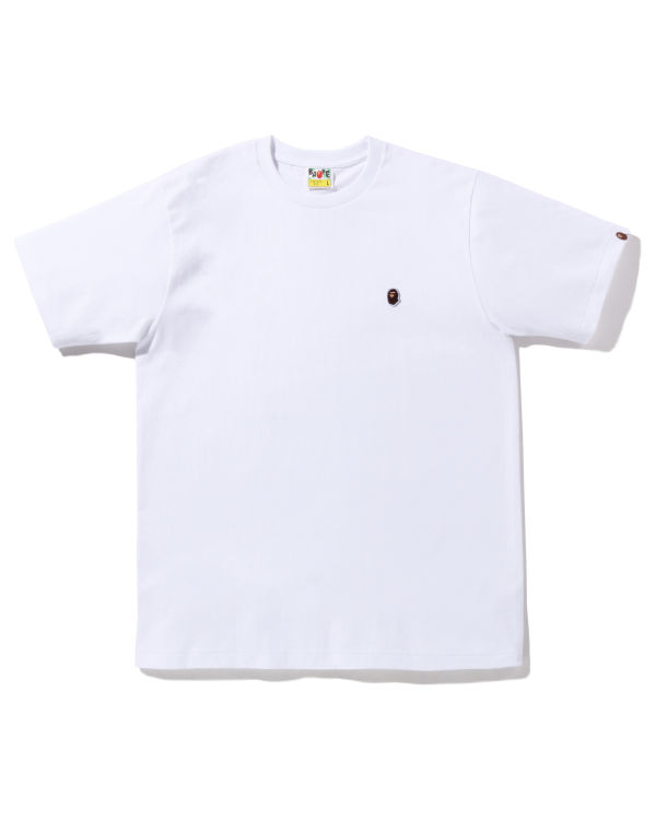 T Shirts Bape Ape Head One Point Homme Blanche | HSDCT4089