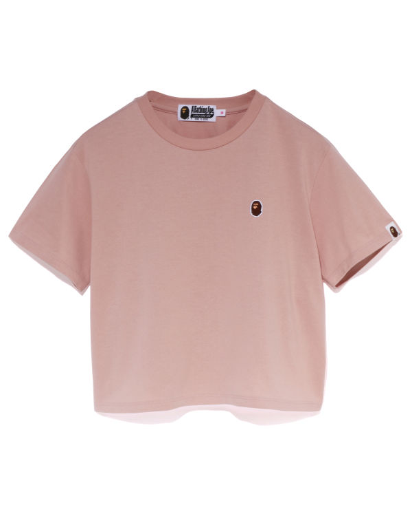 T Shirts Bape Ape Head One Point Mini Femme Rose | BNJHZ7019