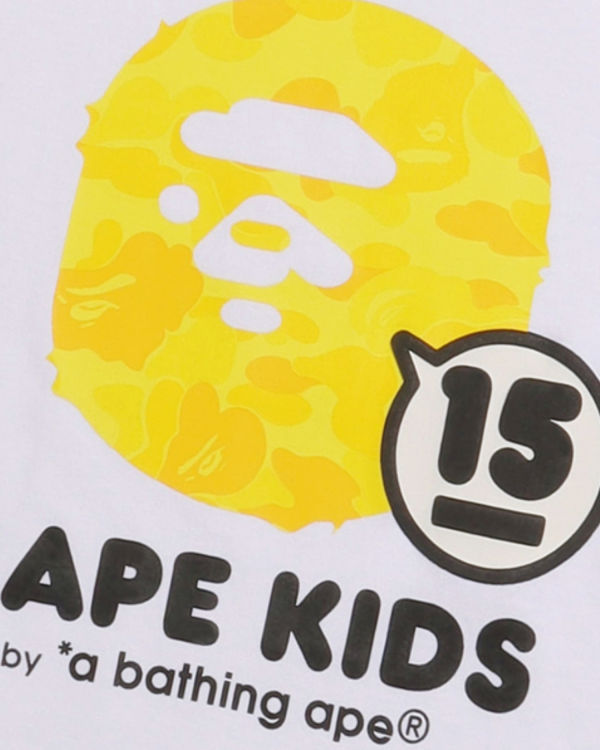 T Shirts Bape BK15th Anniversary ABC Camo Ape Head Enfant Blanche | PWSLV2196