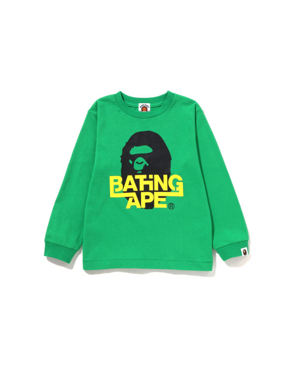 T Shirts Bape Bathing Ape Ape Head L/S Enfant Menthe | LCAIT4750