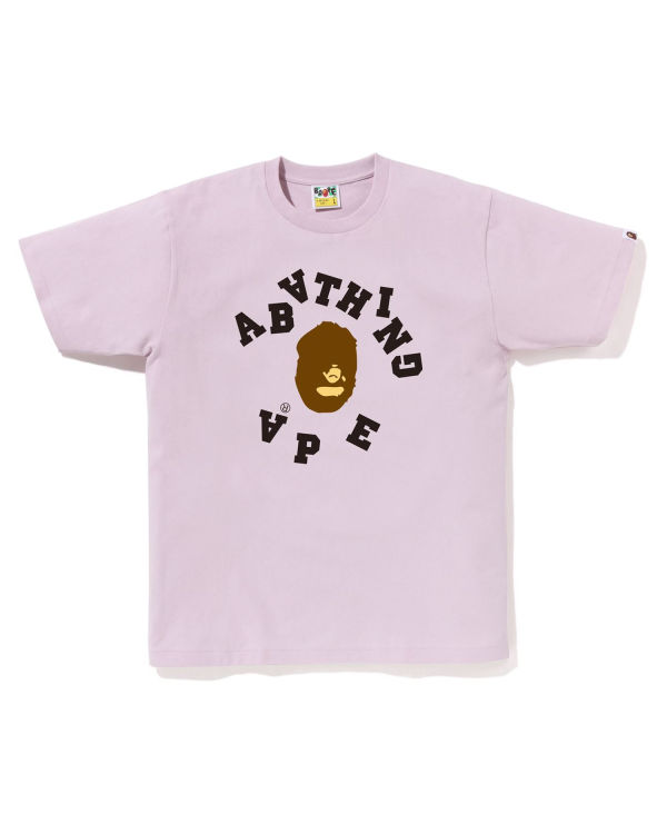 T Shirts Bape Broken College Homme Violette | CFZMV9638