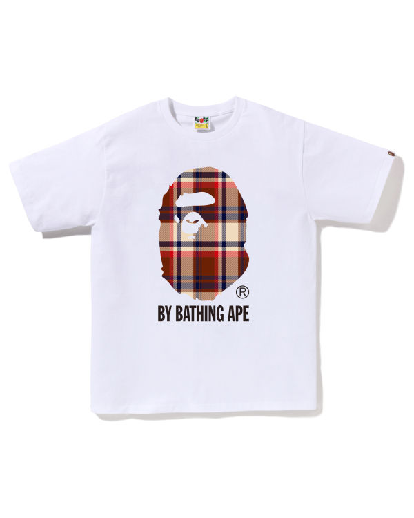 T Shirts Bape Check By Bathing Ape Homme Blanche | UQSAN3804