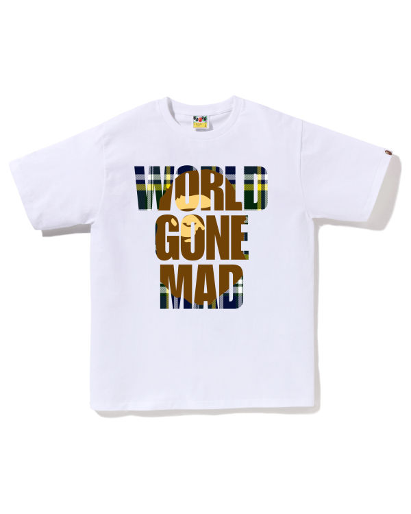 T Shirts Bape Check WGM Ape Head Overlap Homme Blanche | BILUH7902