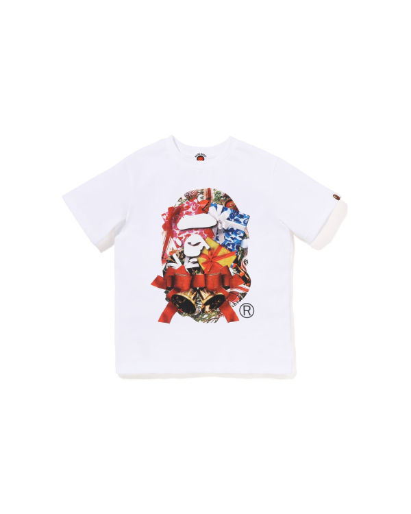 T Shirts Bape Christmas Ape Head Enfant Blanche | QHGNC3194