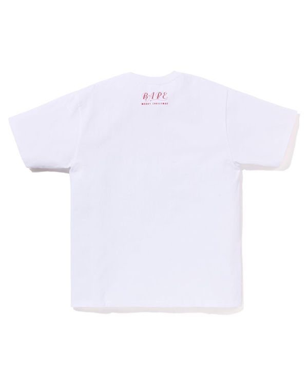 T Shirts Bape Christmas Ape Head Homme Blanche | ZLGKQ1549