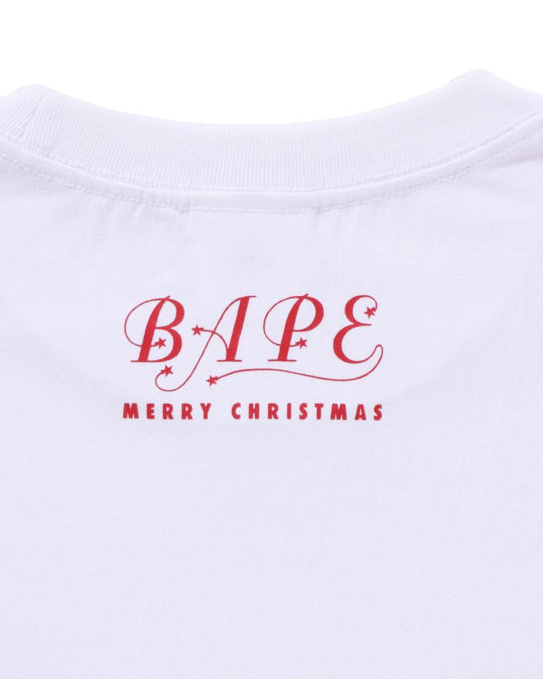 T Shirts Bape Christmas Ape Head Homme Blanche | ZLGKQ1549