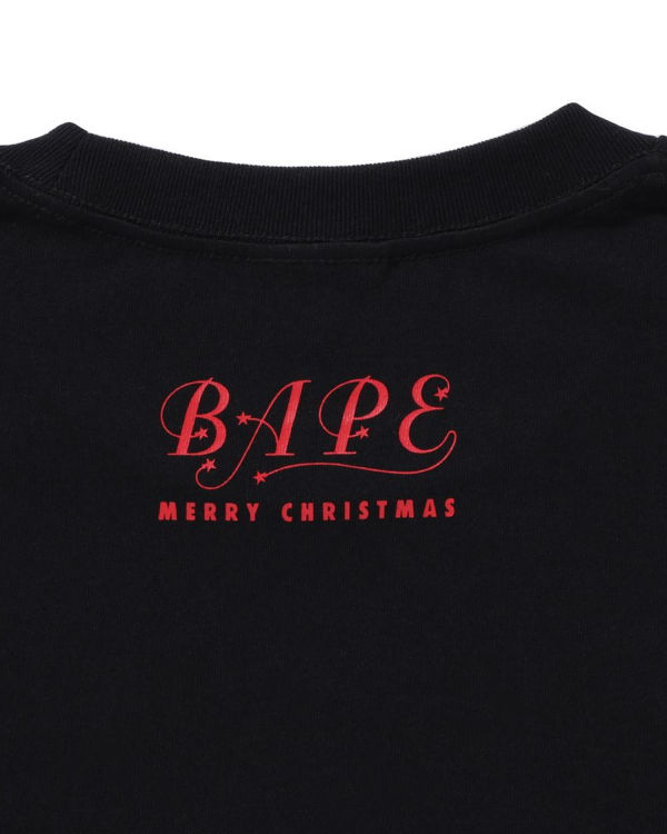 T Shirts Bape Christmas Ape Head Homme Noir | YVSQF8047