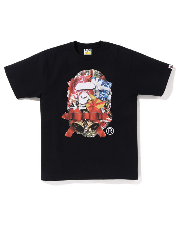 T Shirts Bape Christmas Ape Head Homme Noir | YVSQF8047