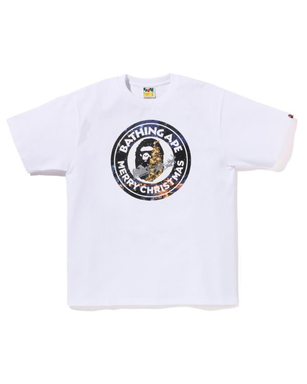 T Shirts Bape Christmas Busy With Travail Homme Blanche | PYSTG2591