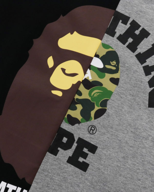 T Shirts Bape College & By Bathing Relax Fit Homme Noir | EXUFS0672