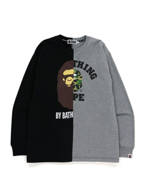 T Shirts Bape College & By Bathing Relax Fit Homme Noir | EXUFS0672