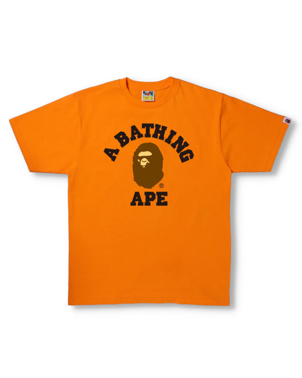 T Shirts Bape College Homme Orange | MCEDV6423