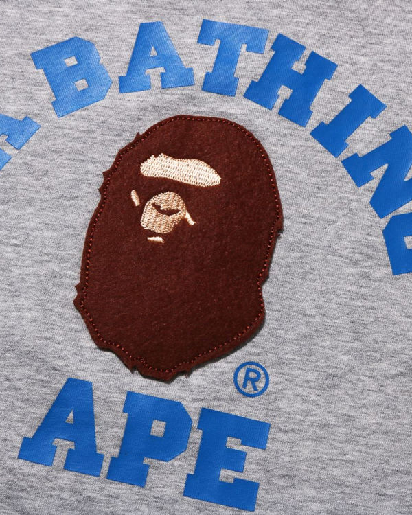 T Shirts Bape College Raglan Enfant Grise | VDGPE9108