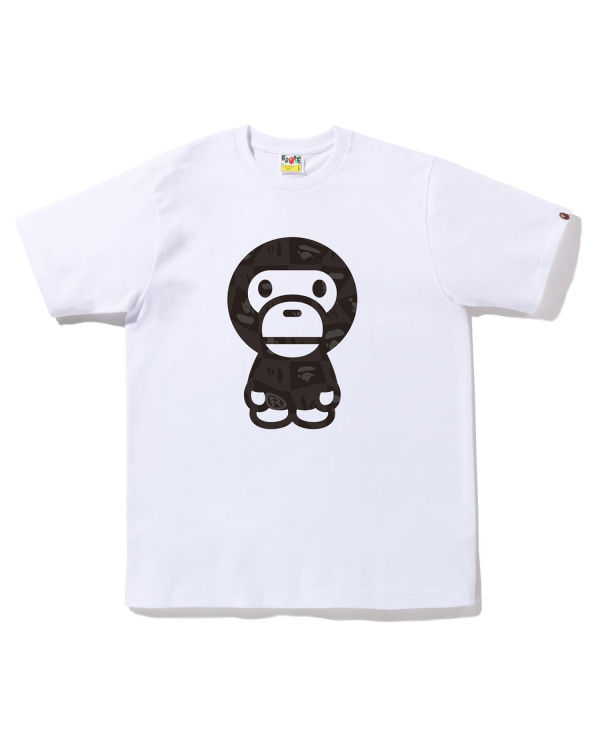 T Shirts Bape Distortion Big Milo Homme Blanche | TVNOI4027