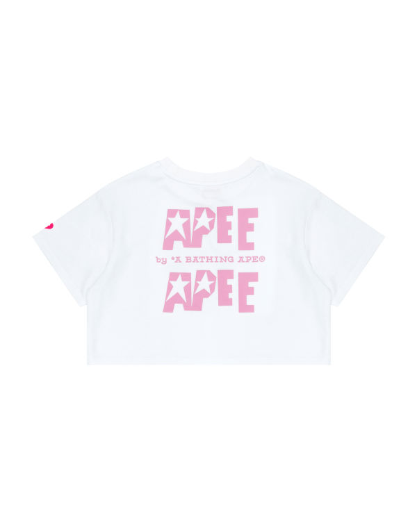 T Shirts Bape Double logo cropped Femme Blanche | JSTVO0742