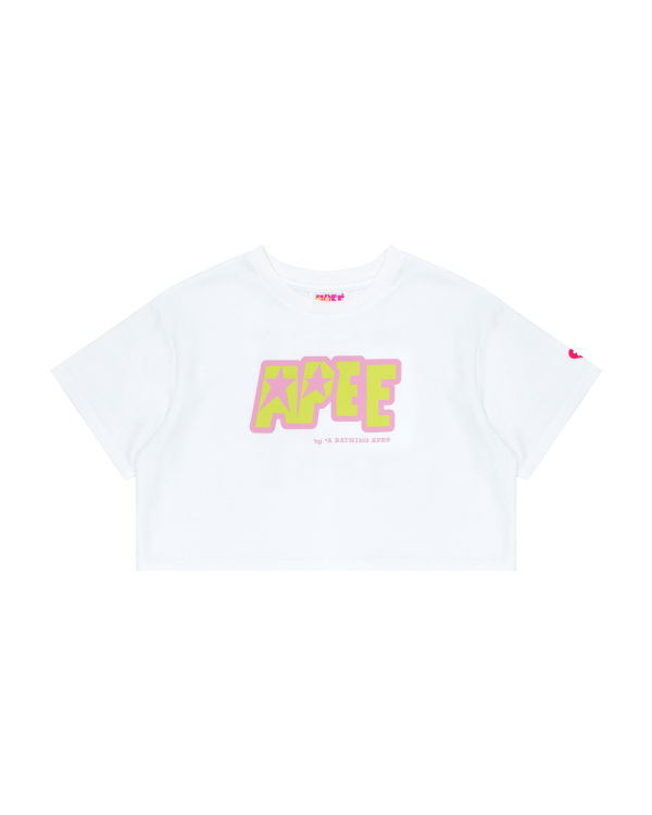 T Shirts Bape Double logo cropped Femme Blanche | JSTVO0742