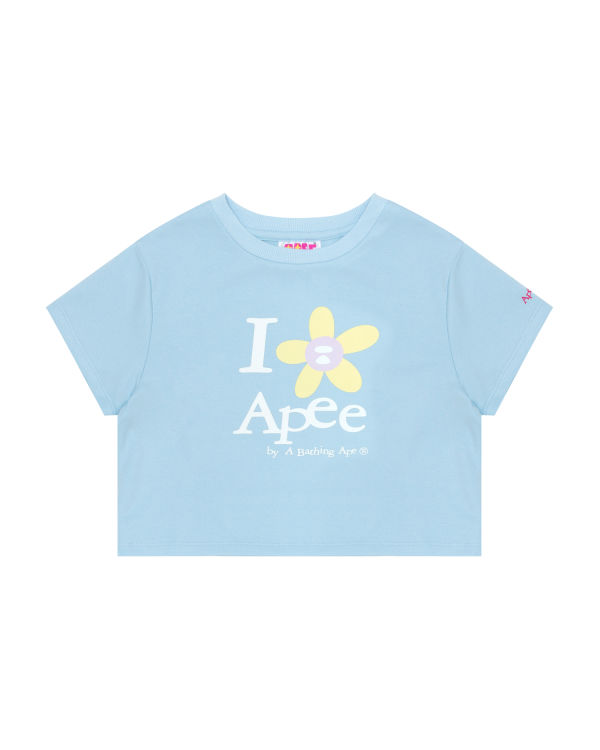 T Shirts Bape Flower cropped Femme Bleu | VKWRX4518