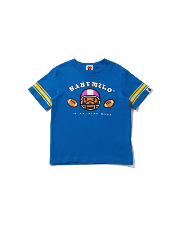 T Shirts Bape Football Milo Enfant Bleu | JAGBU9562