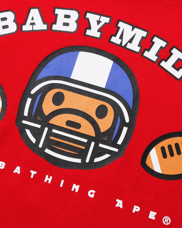 T Shirts Bape Football Milo Enfant Rouge Clair | QUCBO5724