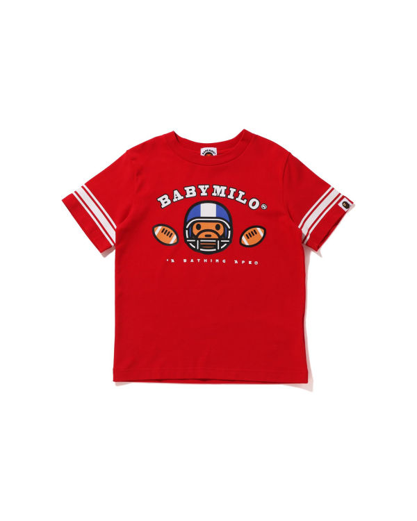 T Shirts Bape Football Milo Enfant Rouge Clair | QUCBO5724