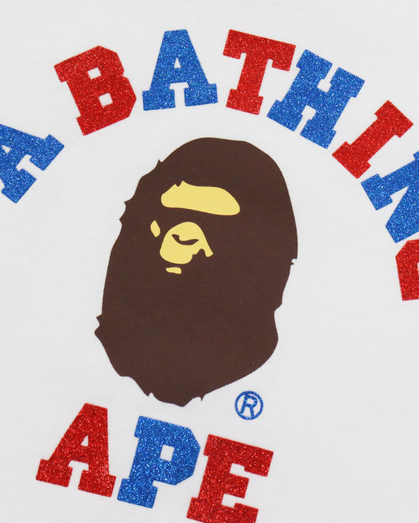 T Shirts Bape Glitter College Enfant Blanche | LTUMC1039