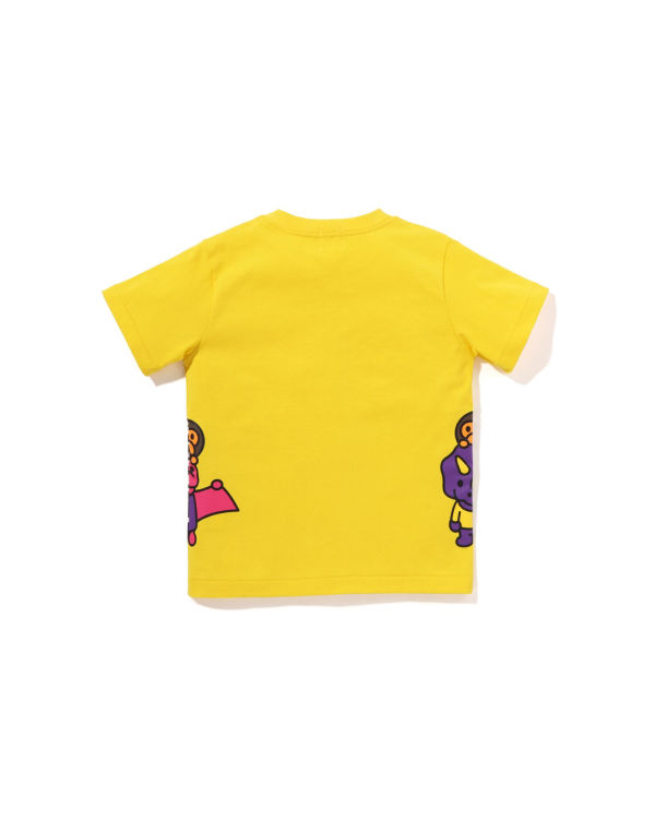 T Shirts Bape Glow In The Dark Bone Dinosaur Enfant Jaune | GQMWN9816