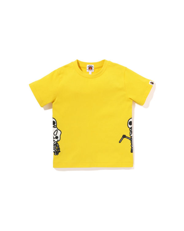 T Shirts Bape Glow In The Dark Bone Dinosaur Enfant Jaune | GQMWN9816