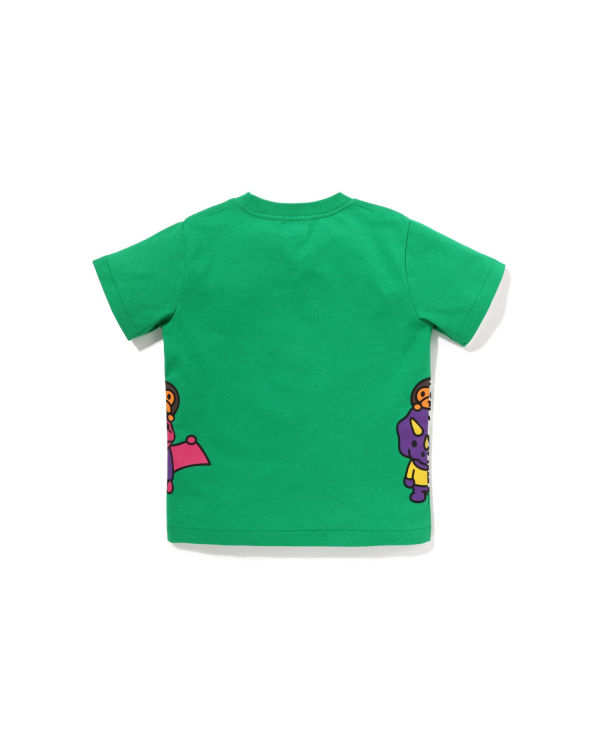 T Shirts Bape Glow In The Dark Bone Dinosaur Enfant Vert Clair | VHUWP6953