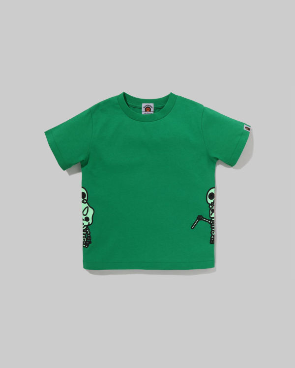 T Shirts Bape Glow In The Dark Bone Dinosaur Enfant Vert Clair | VHUWP6953