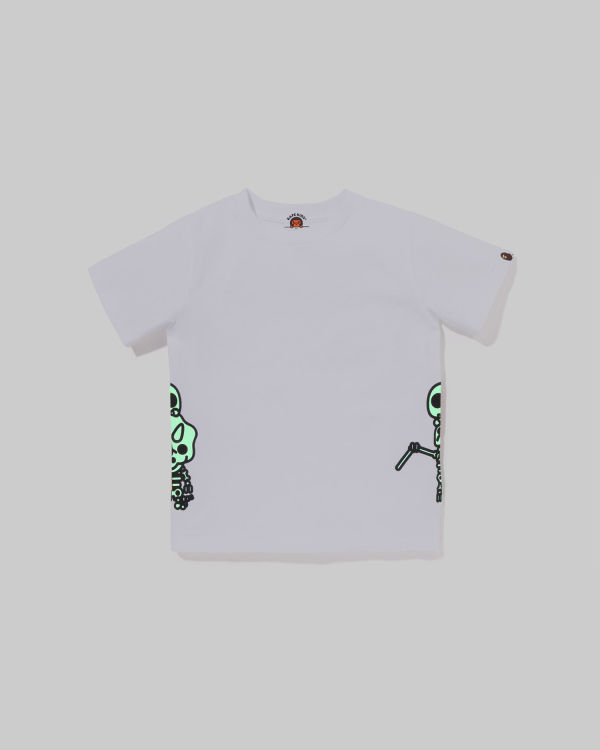 T Shirts Bape Glow In The Dark Bone Dinosaur Enfant Blanche | WRLOJ5042